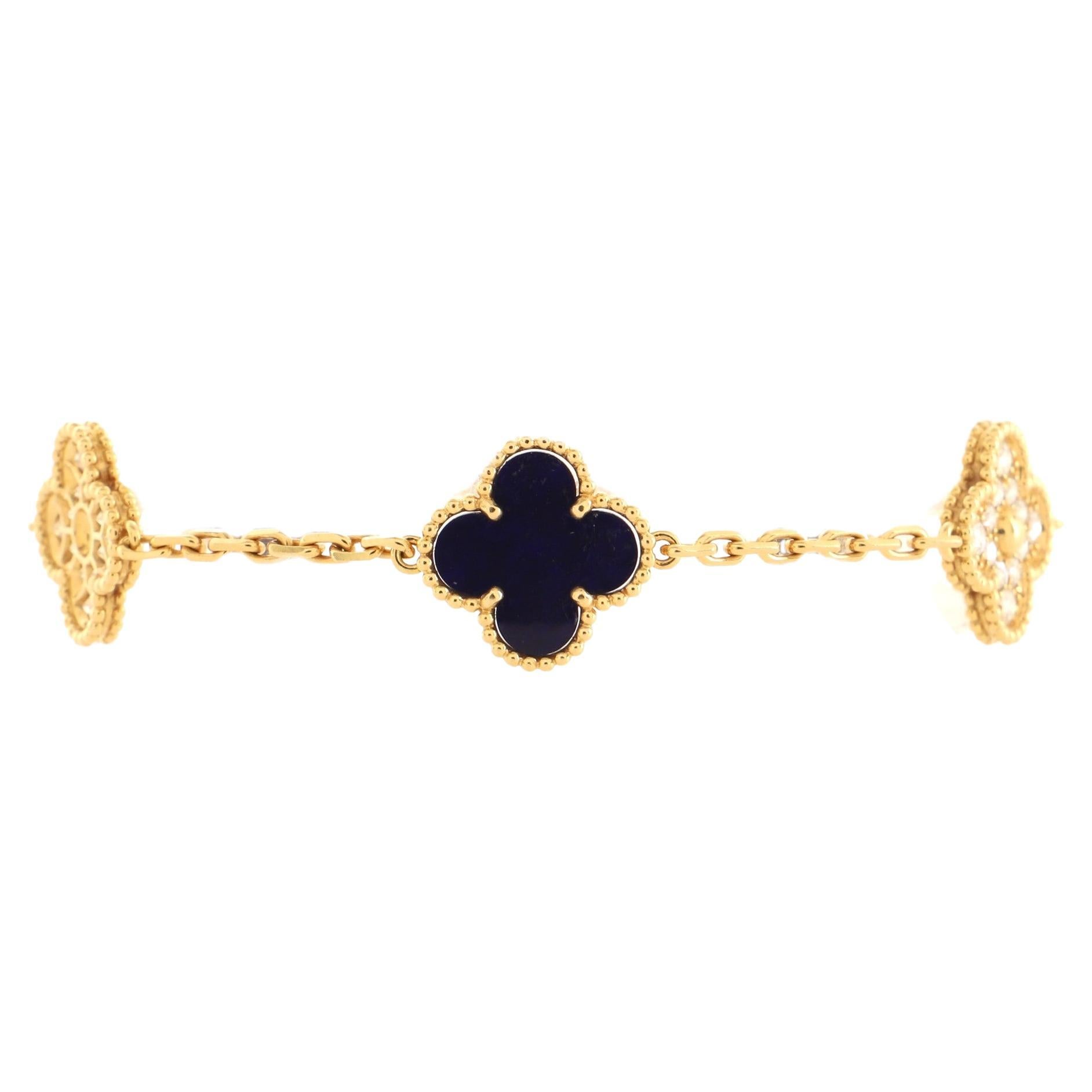 Van Cleef & Arpels Bracelet vintage Alhambra à 5 motifs jaune 18 carats, édition Vendome