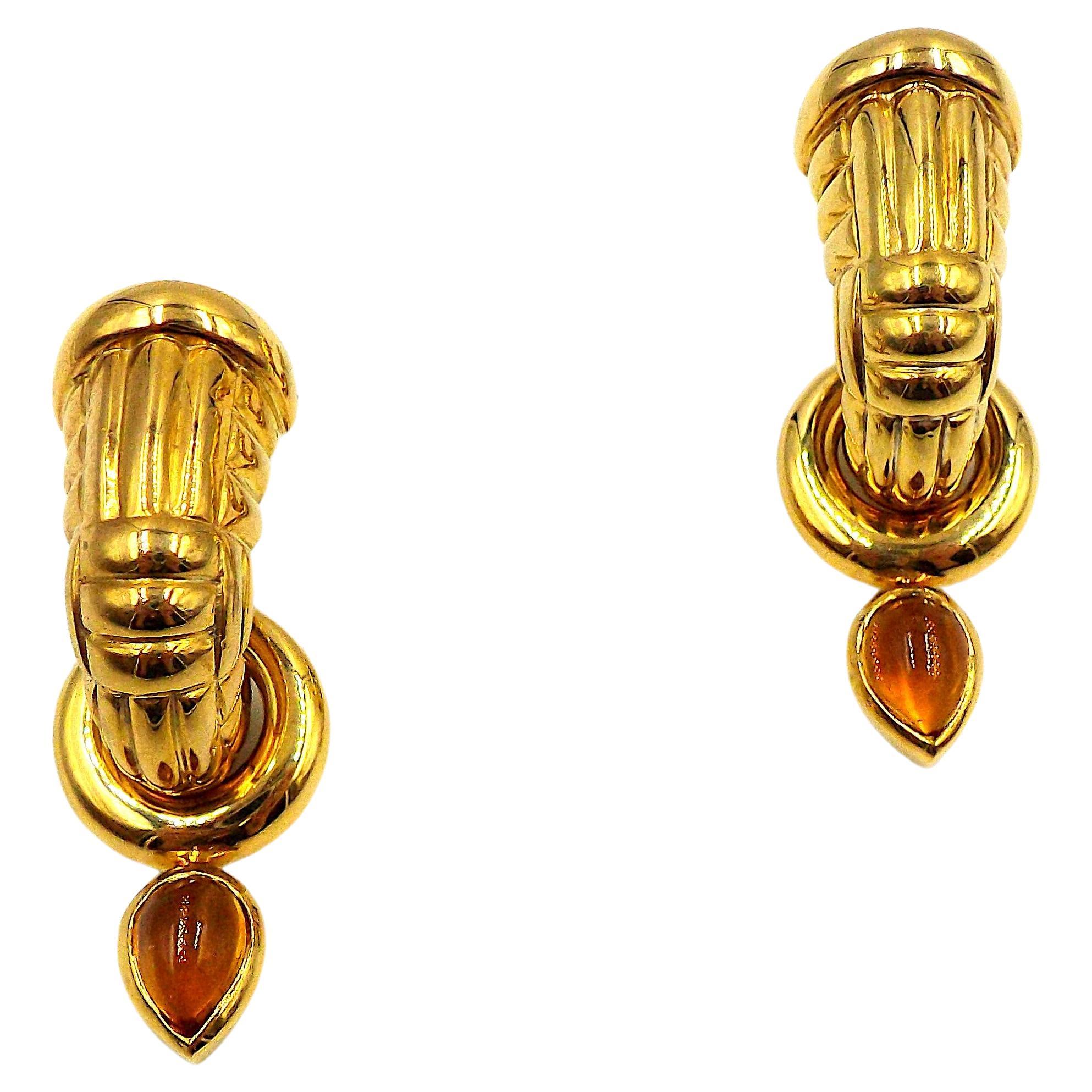Van Cleef & Arpels Vintage-Ohrringe aus Gelbgold mit Citrin