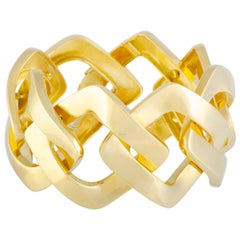 Van Cleef & Arpels Vintage Yellow Gold Square Bangle Bracelet