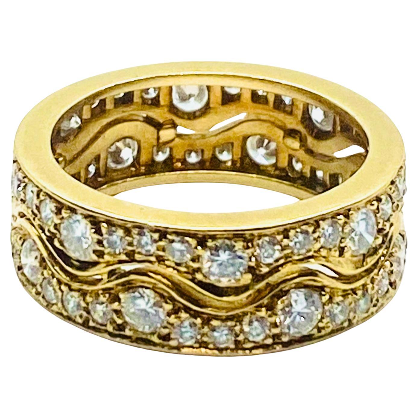Women's Van Cleef & Arpels Wave Diamond Ring  For Sale