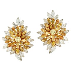 Van Cleef & Arpels Boucles d'oreilles diamants blancs et jaunes