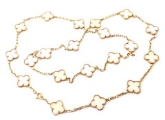 Van Cleef & Arpels White Coral Gold 20 Motif Vintage Alhambra Necklace