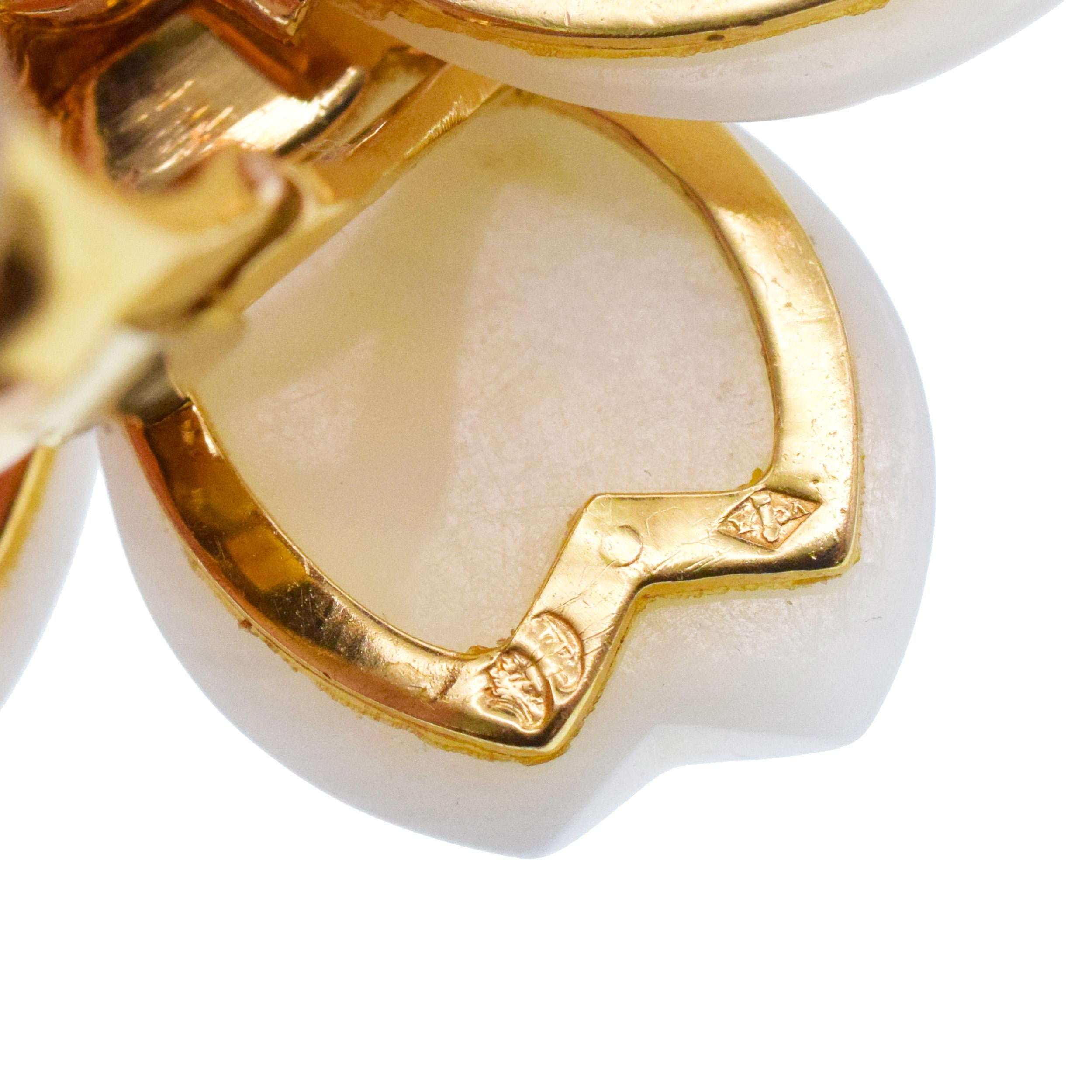 Van Cleef & Arpels White Coral 'Rose de Noel' Ear Clip For Sale 1
