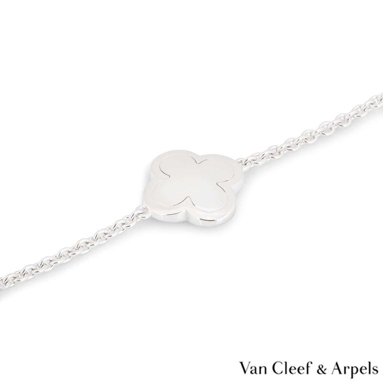 Women's Van Cleef & Arpels White Gold Alhambra Necklace For Sale