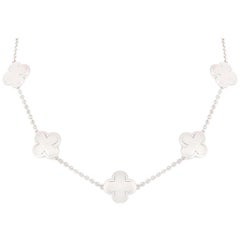 Van Cleef & Arpels White Gold Alhambra Necklace