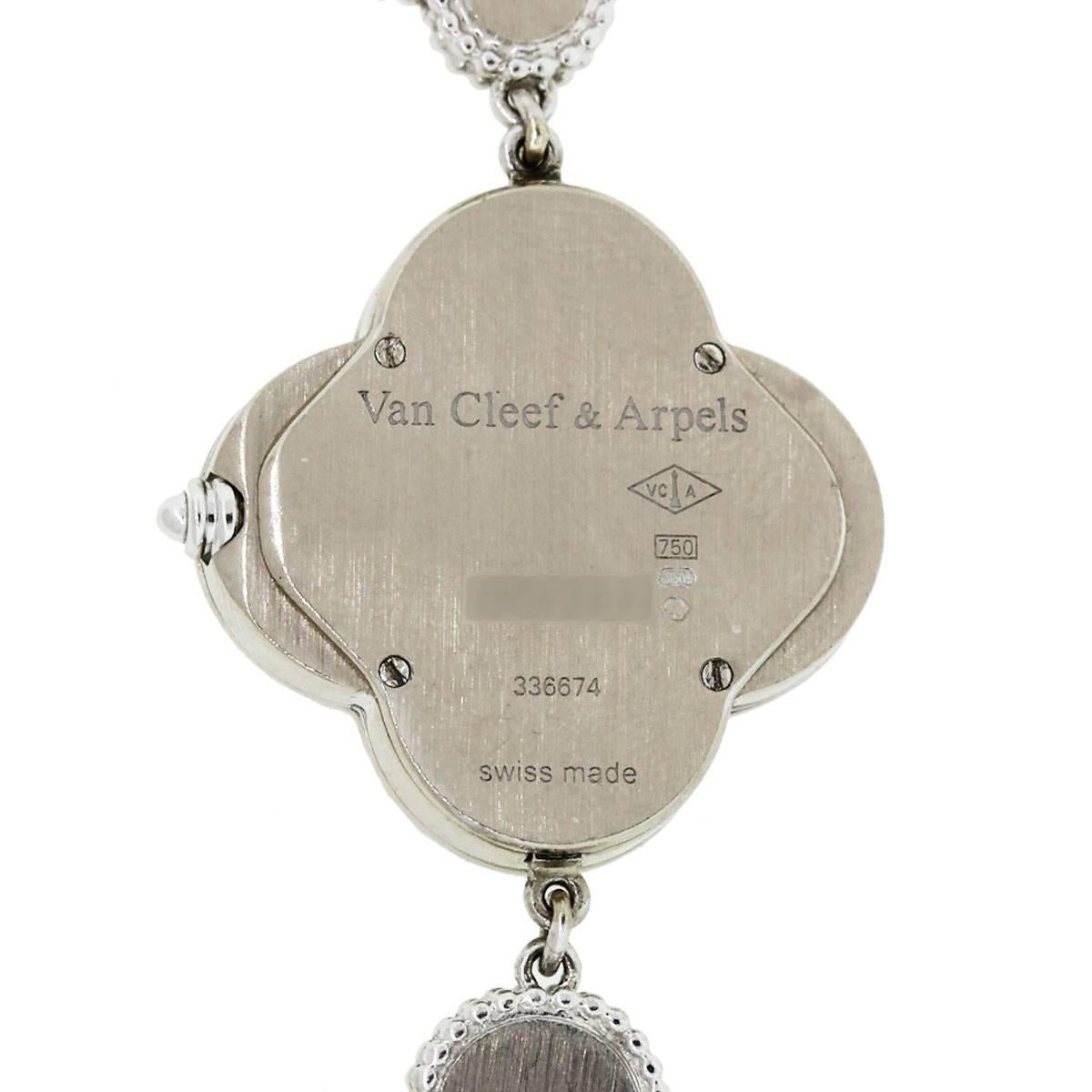 Women's Van Cleef & Arpels White Gold Alhambra Quartz Wristwatch