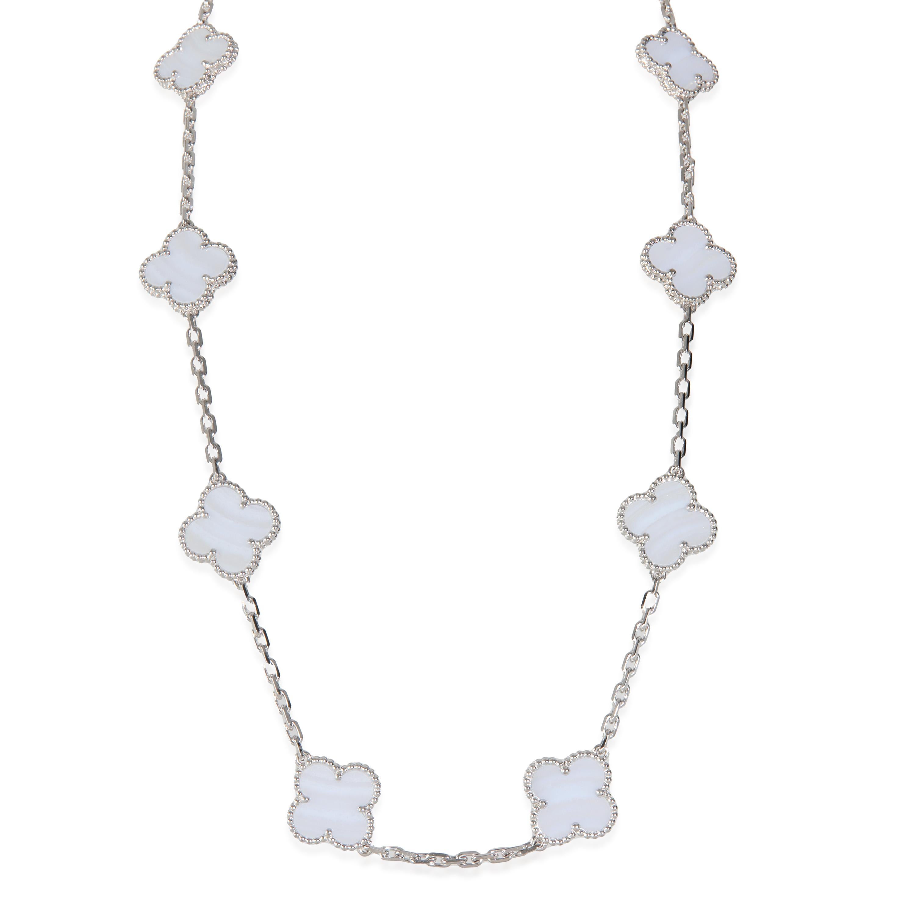 
Van Cleef & Arpels White Gold Chalcedony Vintage Alhambra 10 Station Necklace

PRIMARY DETAILS
SKU: 145968
Listing Title: Van Cleef & Arpels White Gold Chalcedony Vintage Alhambra 10 Station Necklace
Condition Description: Launched in 1968, the