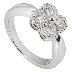 Van Cleef & Arpels White Gold Diamond Alhambra Ring