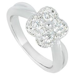 Used Van Cleef & Arpels White Gold Diamond Alhambra Ring