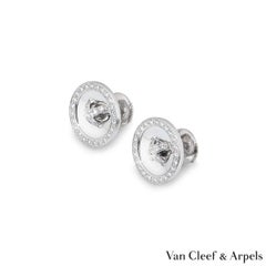 Van Cleef & Arpels White Gold Diamond Button Earrings