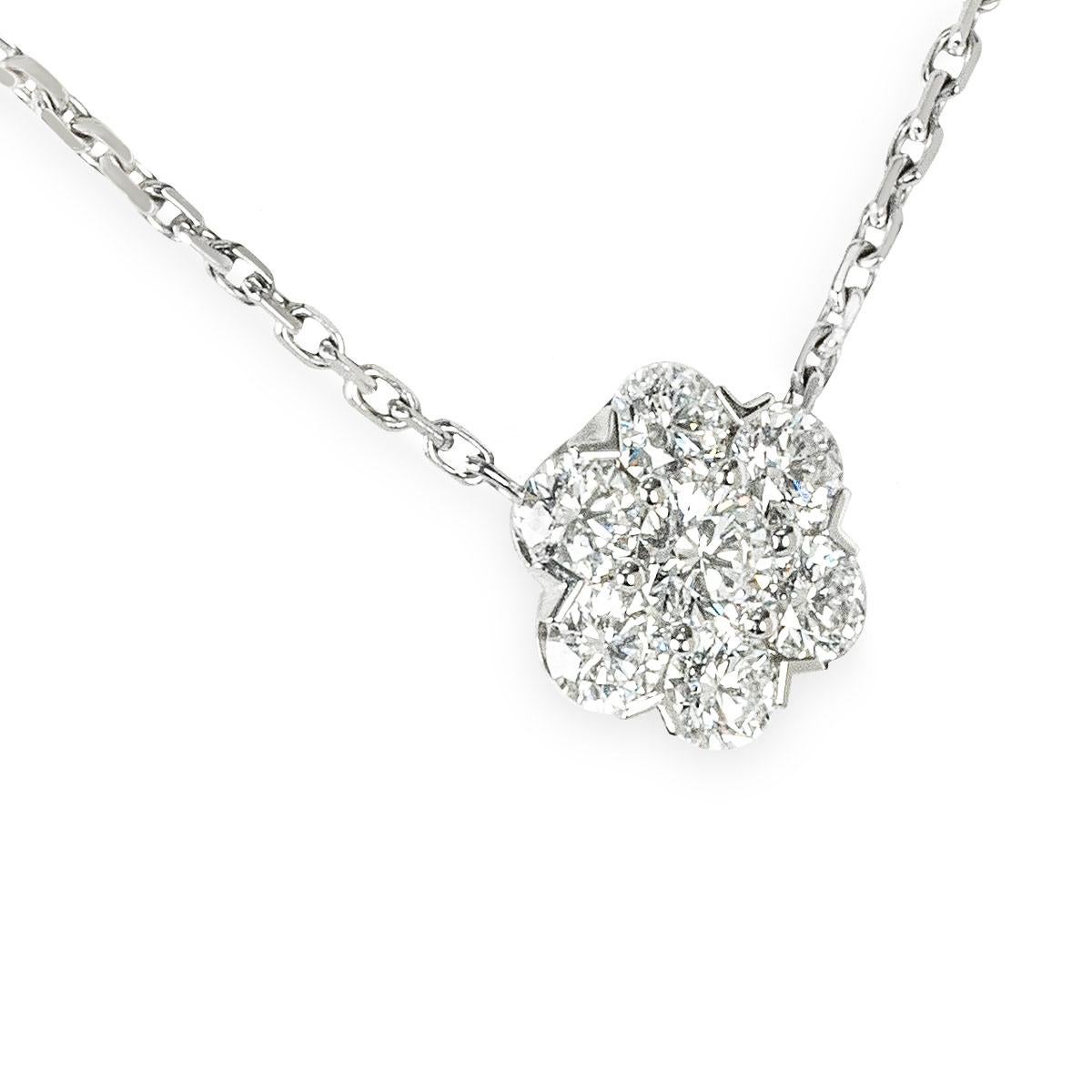 Van Cleef & Arpels White Gold Diamond Fleurette Pendant VCARA48600 In Excellent Condition In Mayfair, London, London
