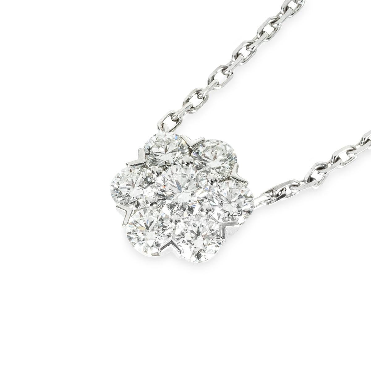 Women's Van Cleef & Arpels White Gold Diamond Fleurette Pendant VCARA48600