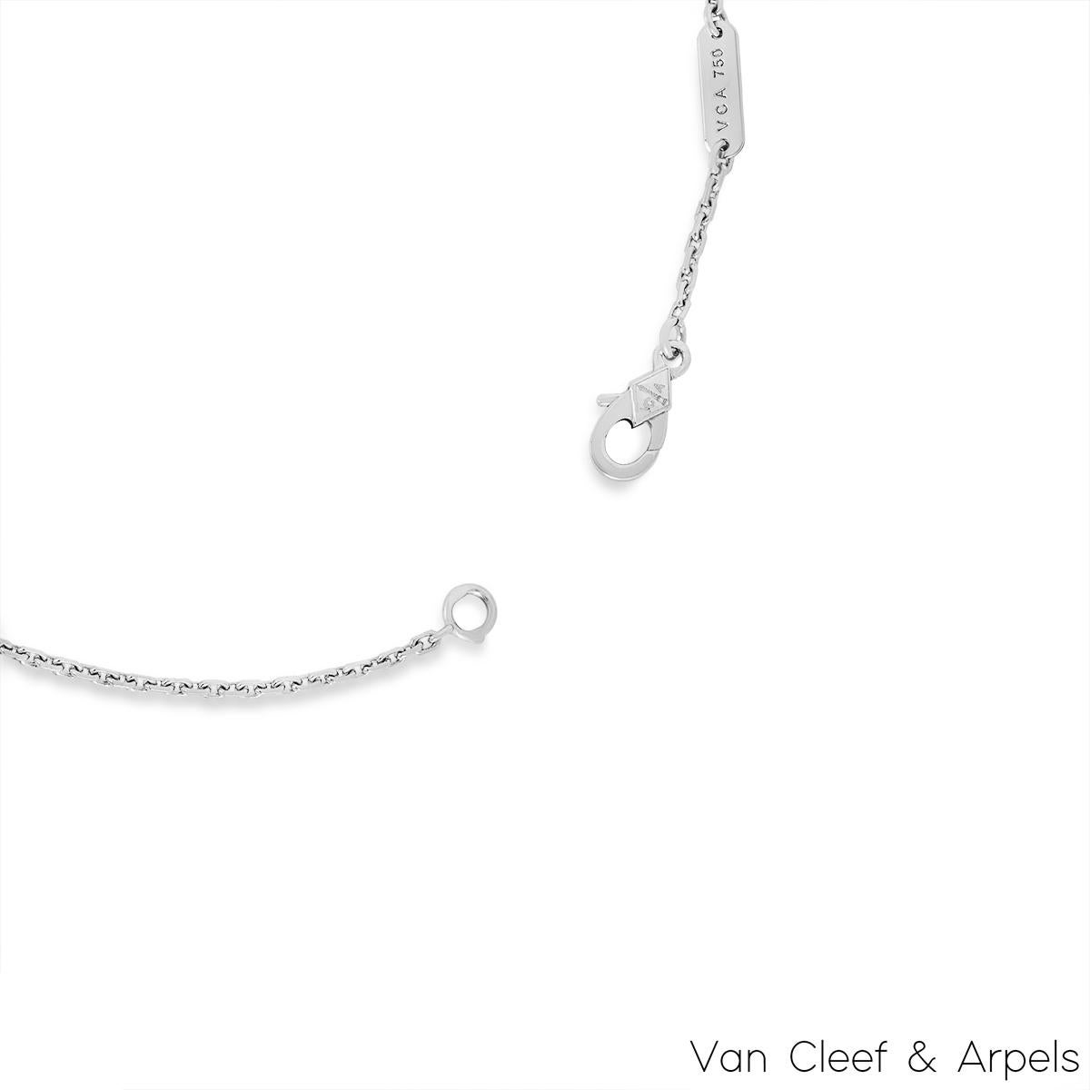 Round Cut Van Cleef & Arpels White Gold Diamond Frivole Pendant VCARD31800 For Sale