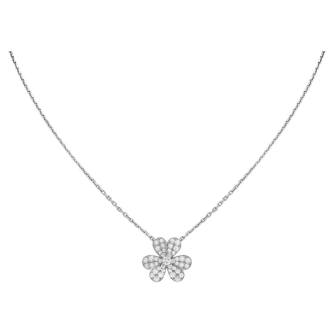 Van Cleef & Arpels White Gold Diamond Frivole Pendant VCARD31800 For Sale