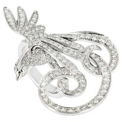 Van Cleef & Arpels White Gold Diamond Oiseaux de Paradis Between The Finger Ring