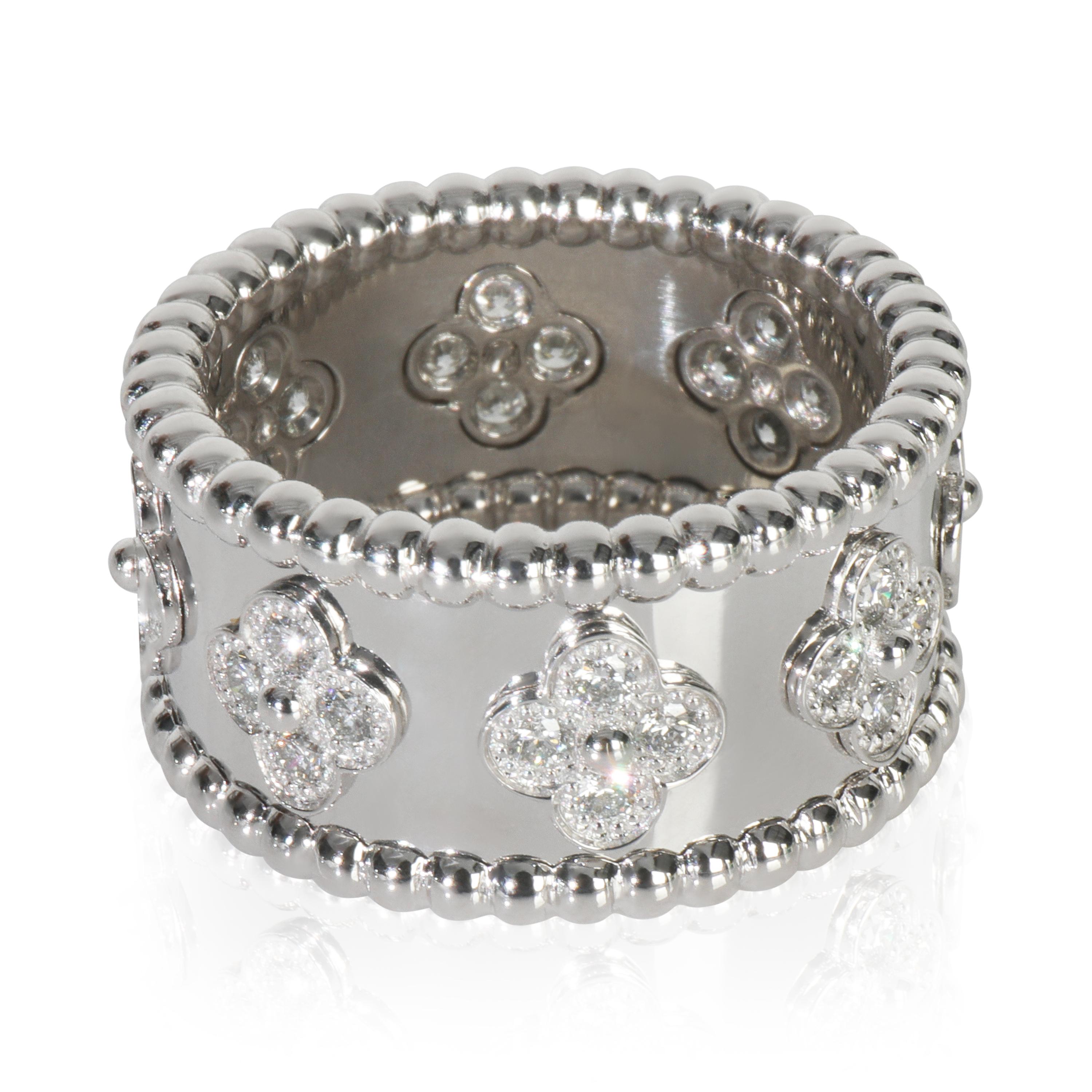 De las mujeres Anillo Van Cleef & Arpels Tréboles Perlados de Diamantes en Oro Blanco en venta