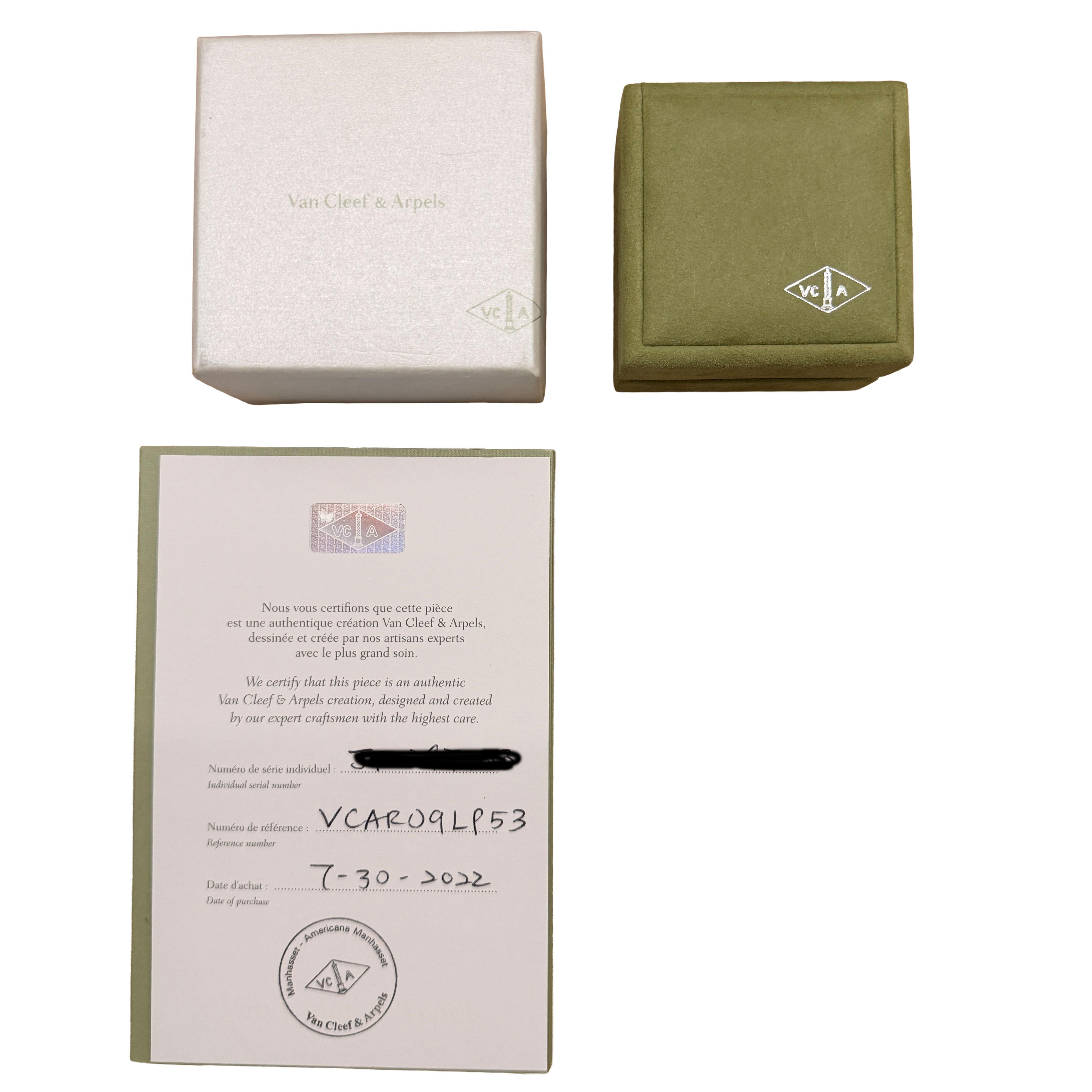 Anillo Van Cleef & Arpels Tréboles Perlados de Diamantes en Oro Blanco en venta 1