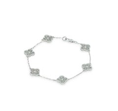 Van Cleef & Arpels White Gold Diamond Sweet Alhambra 6 Motif Bracelet VCARO85700