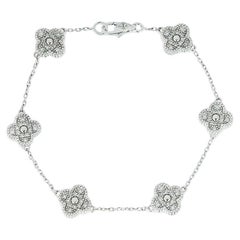 Van Cleef & Arpels White Gold Diamond Sweet Alhambra 6 Motif Bracelet VCARO85700