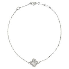 Van Cleef & Arpels Oro Blanco Diamante Dulce Alhambra Pulsera Motivo Único VCARO