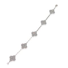 Van Cleef & Arpels White Gold Diamond Vintage Alhambra Bracelet