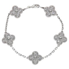 Van Cleef & Arpels White Gold Diamond Vintage Alhambra Bracelet