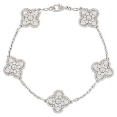 Van Cleef & Arpels White Gold Diamond Vintage Alhambra Bracelet VCARA41500