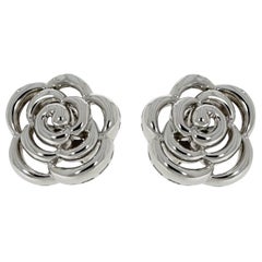 Van Cleef & Arpels White Gold Flower Stud Earrings