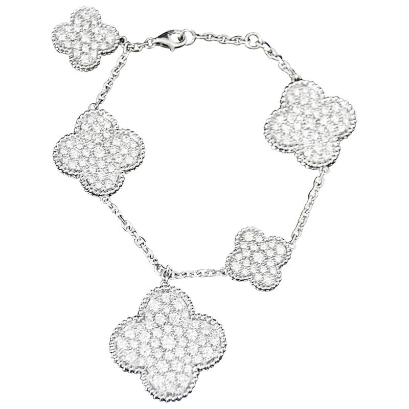 van cleef alhambra diamond bracelet