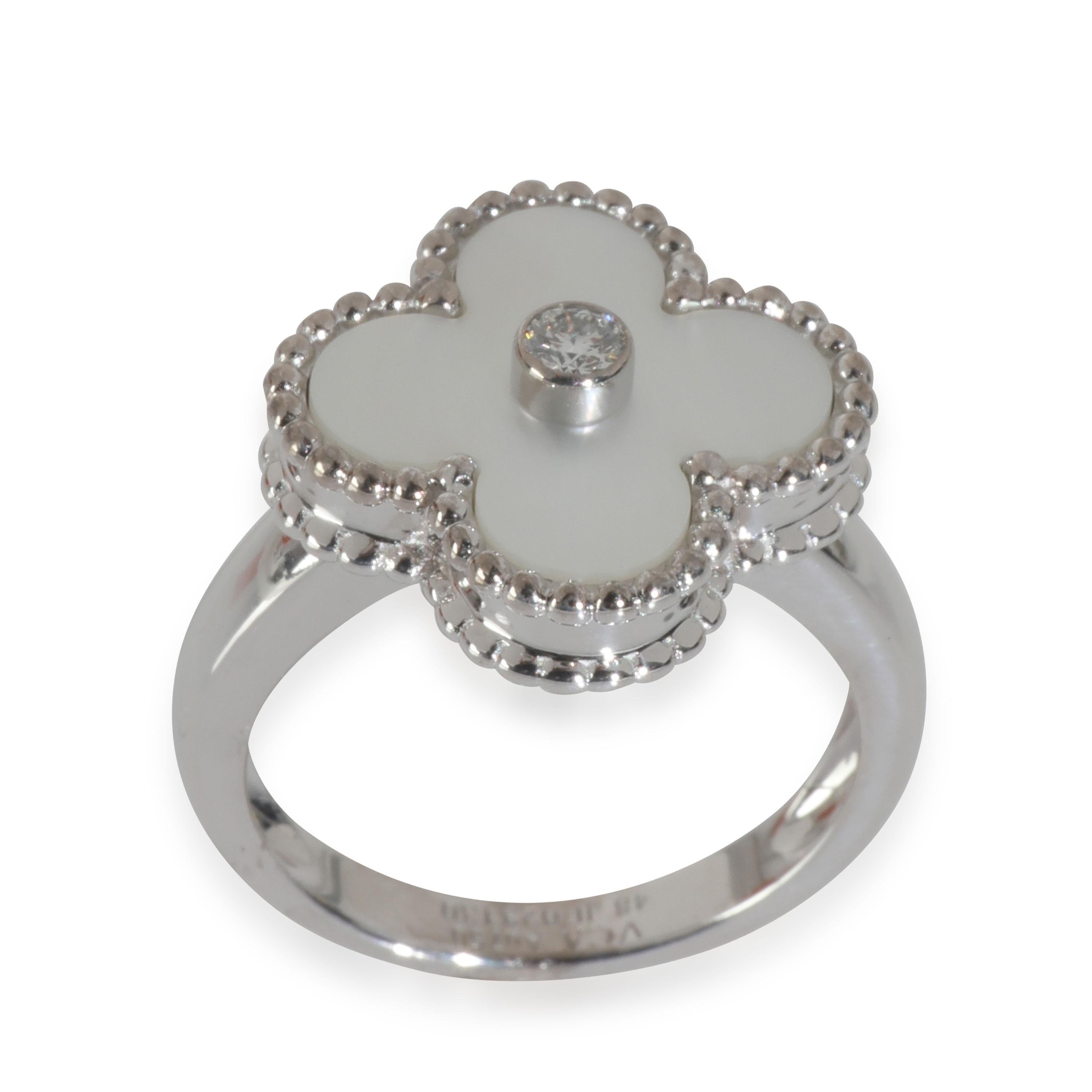 Van Cleef & Arpels White Gold Mother Of Pearl and Diamond Vintage Alhambra Ring

PRIMARY DETAILS
SKU: 145786
Listing Title: Van Cleef & Arpels White Gold Mother Of Pearl and Diamond Vintage Alhambra Ring
Condition Description: Launched in 1968, the