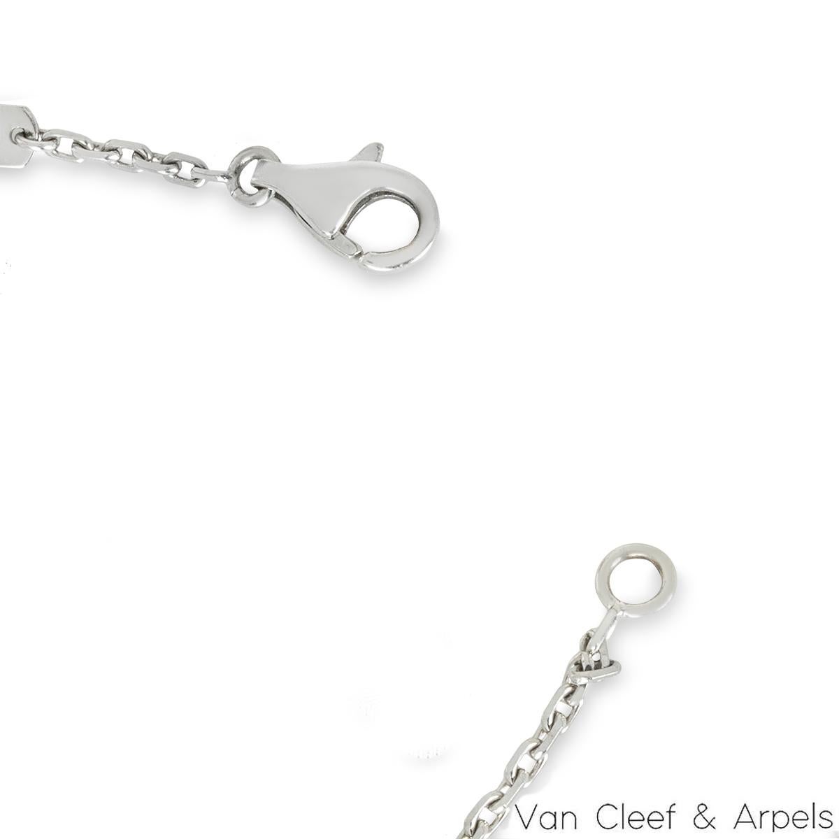 Van Cleef & Arpels White Gold Mother of Pearl Magic Alhambra Necklace VCARN32200 In Excellent Condition For Sale In London, GB