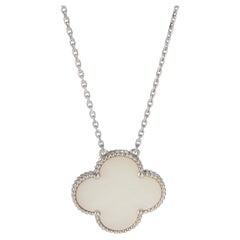Van Cleef & Arpels White Gold Mother Of Pearl Magic Alhambra Pendant