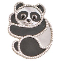 Van Cleef & Arpels White Gold Mother-of-Pearl Onyx Lucky Animals Panda Brooch 