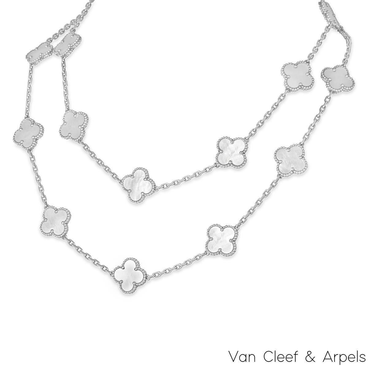 van cleef white gold mother of pearl