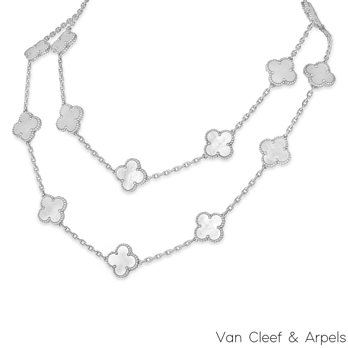 van cleef necklace white gold