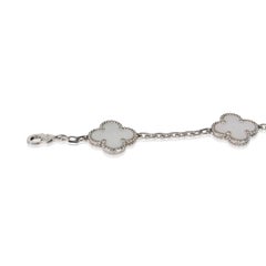Van Cleef & Arpels White Gold Mother Of Pearl Vintage Alhambra Bracelet