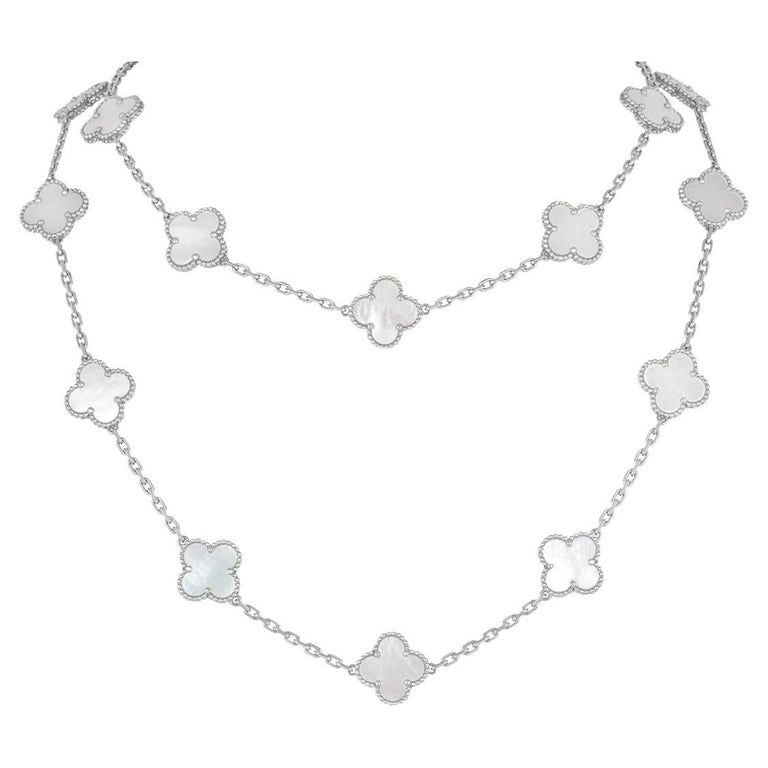 Van Cleef and Arpels White Gold Mother of Pearl Vintage Alhambra - Main Image