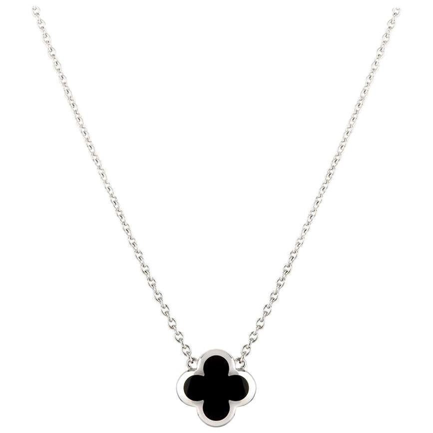 van cleef and arpels white gold alhambra necklace