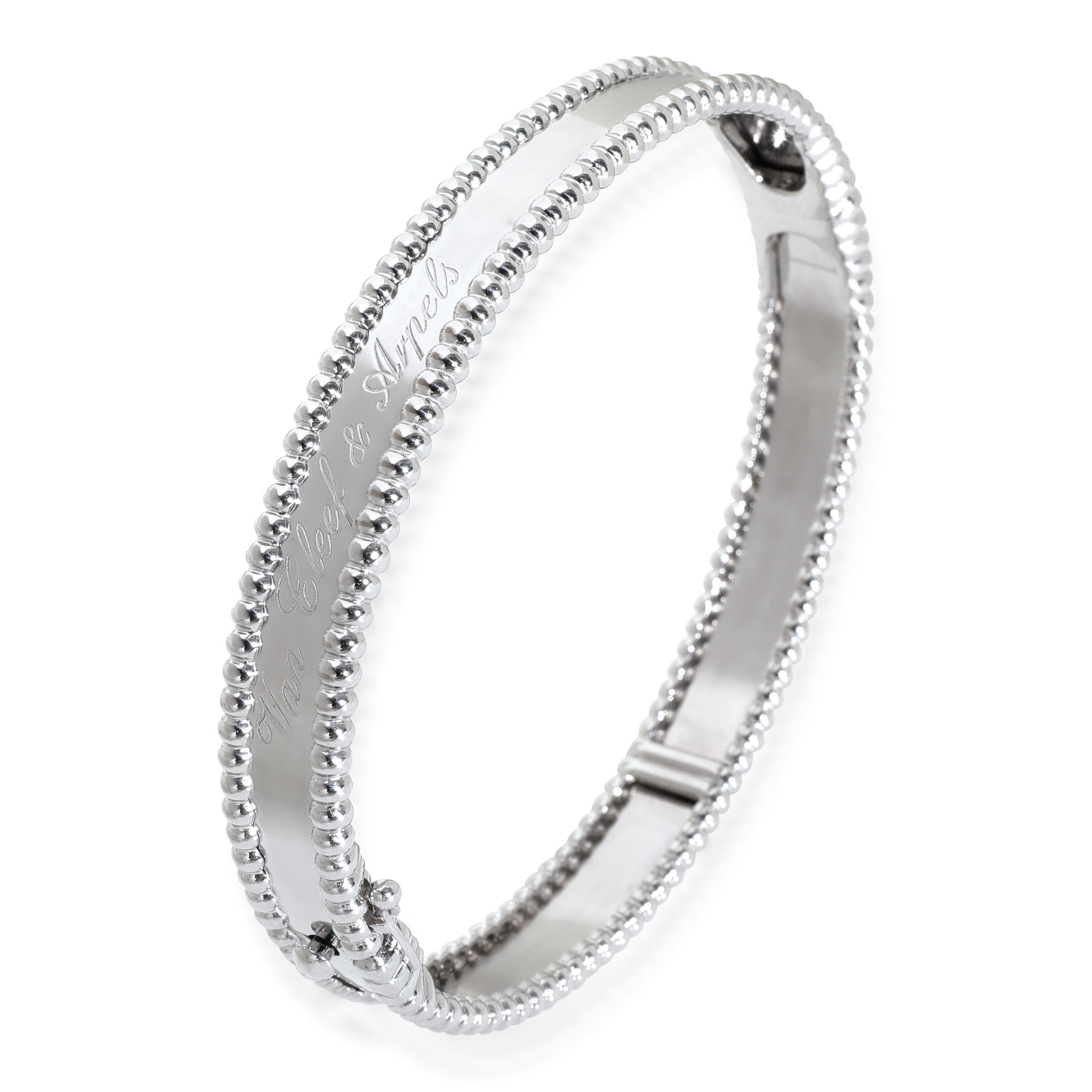 Van Cleef & Arpels White Gold Perlee Signature Bracelet In Excellent Condition For Sale In New York, NY