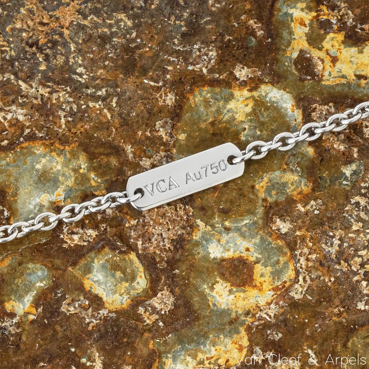 Brilliant Cut Van Cleef & Arpels White Gold Pure Alhambra Diamond Pendant