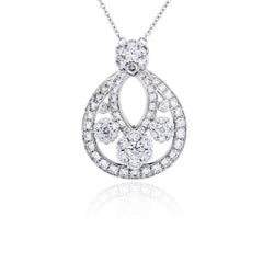 Van Cleef & Arpels White Gold Snowflake Pendant Platinum Diamond Necklace