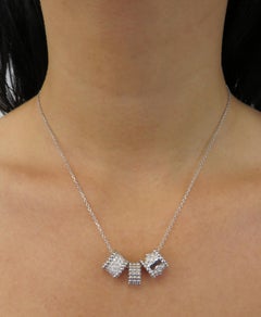 Van Cleef & Arpels White Gold Trace Chain Necklace and Perlée Pendants