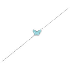 Van Cleef & Arpels White Gold Turquoise Alhambra Butterfly Bracelet VCARF80400