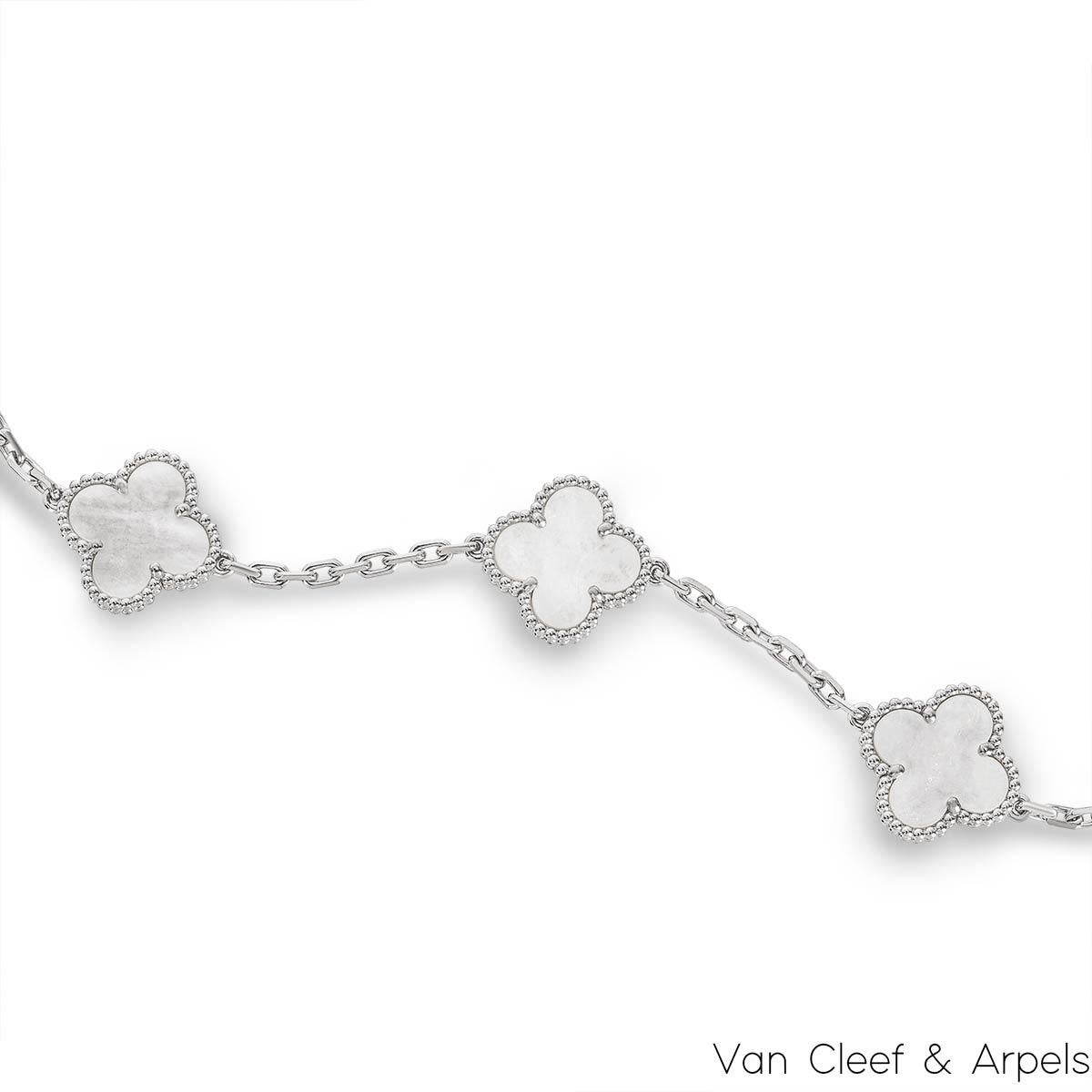 Van Cleef & Arpels White Gold Vintage Alhambra Bracelet VCARF48400 In Excellent Condition In London, GB
