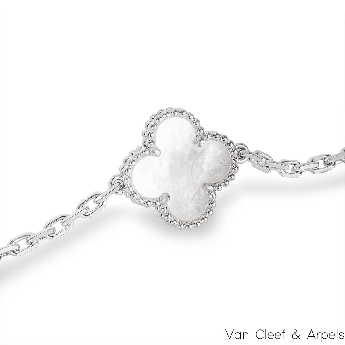 Women's Van Cleef & Arpels White Gold Vintage Alhambra Bracelet VCARF48400