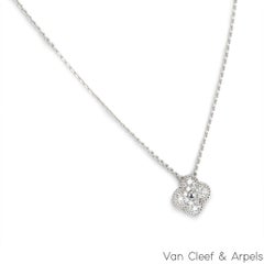 Van Cleef & Arpels White Gold Vintage Alhambra Diamond Necklace VCARA46100