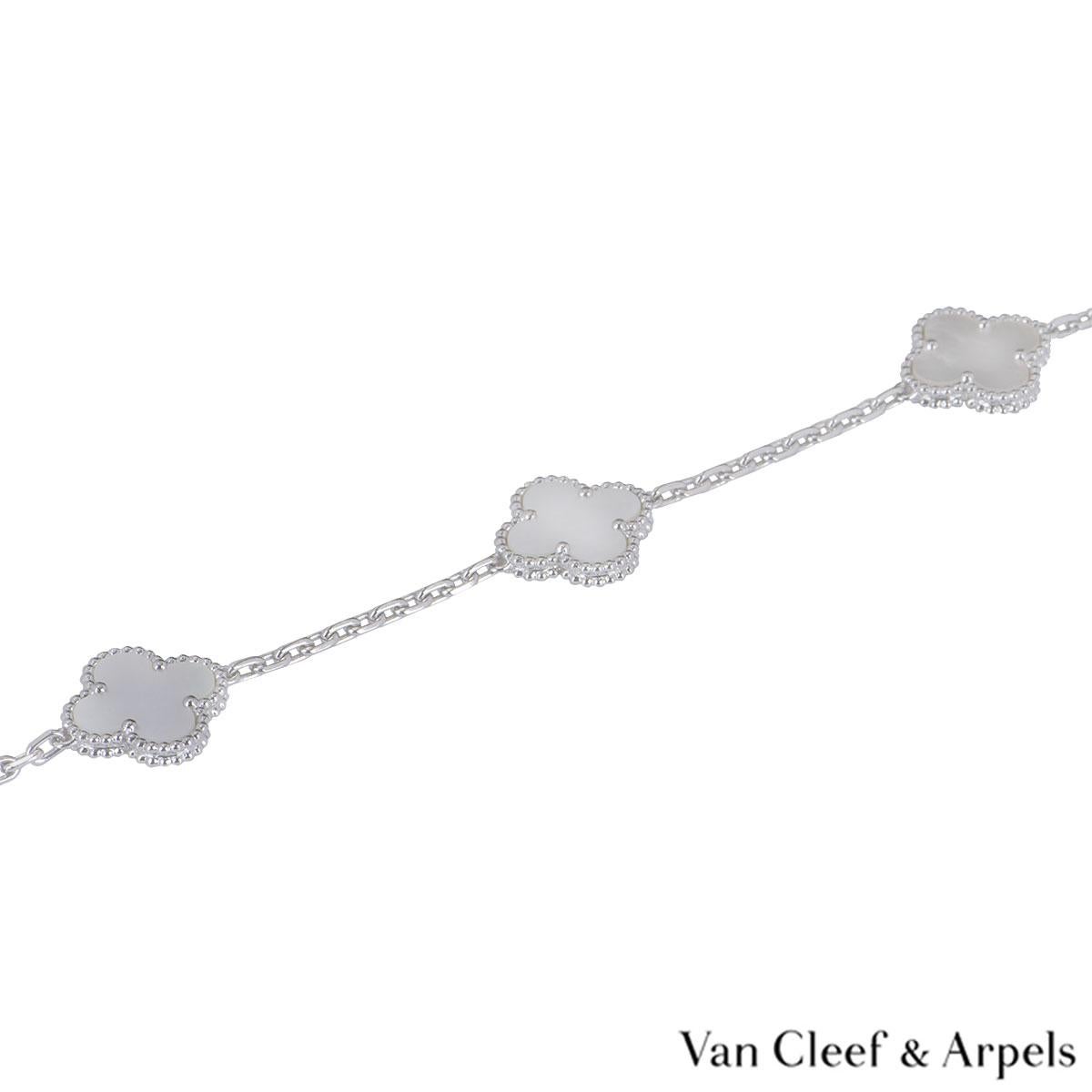 Van Cleef &amp;amp; Arpels Weißgold Vintage Alhambra Halskette VCARF48800 Damen