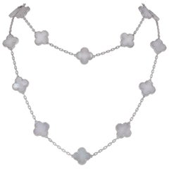 Van Cleef & Arpels White Gold Vintage Alhambra Necklace VCARF48800