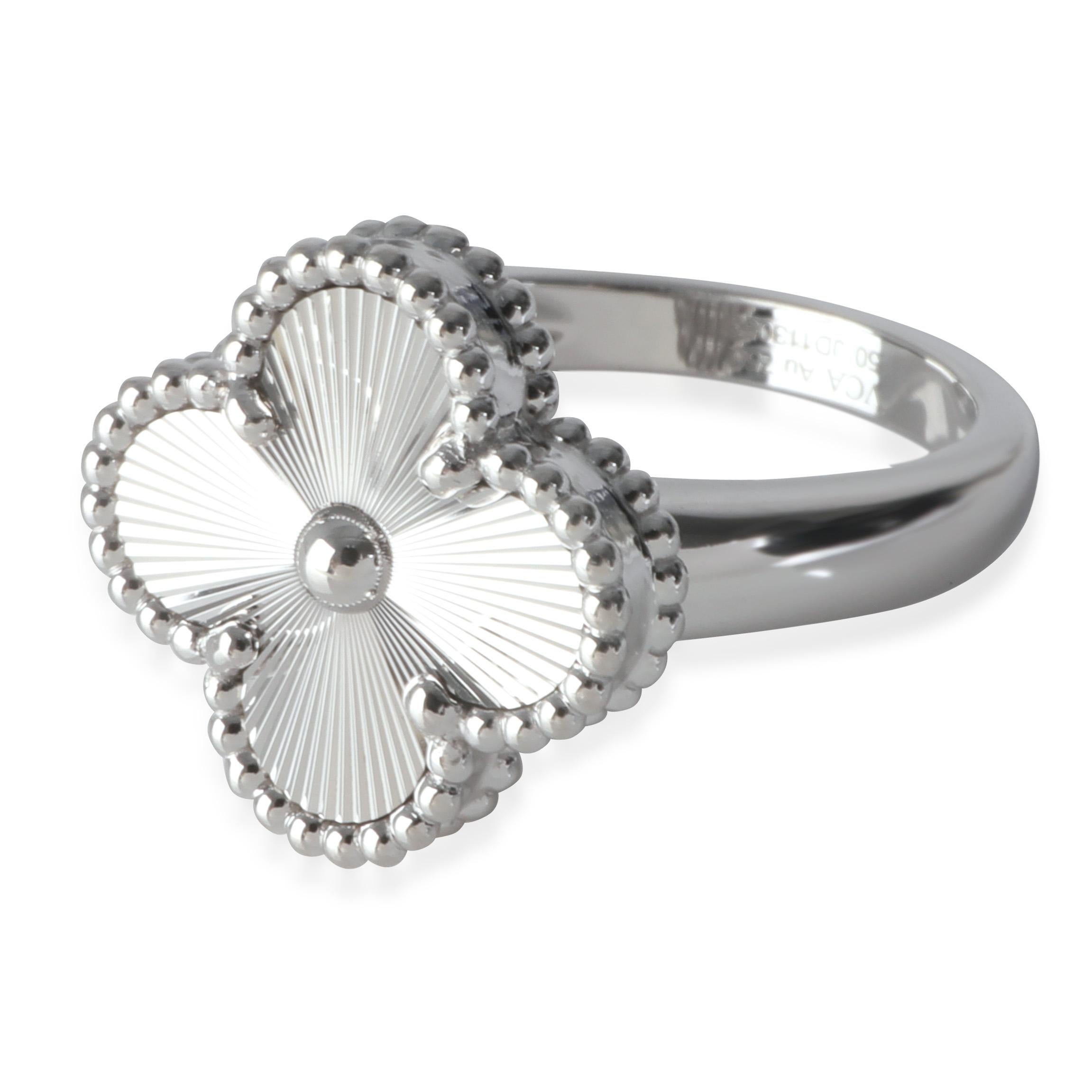 Van Cleef & Arpels Weißgold  Vintage Alhambra Ring Damen im Angebot