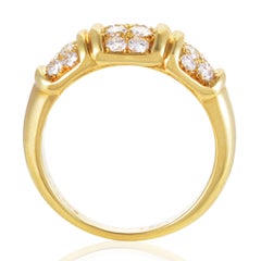 Van Cleef & Arpels Women's 18 Karat Yellow Gold Partial Diamond Pave Band Ring